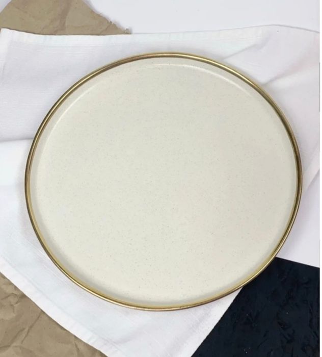 Нова тарілка ручної роботи Gold Cappuccino, тортівниця, 29см