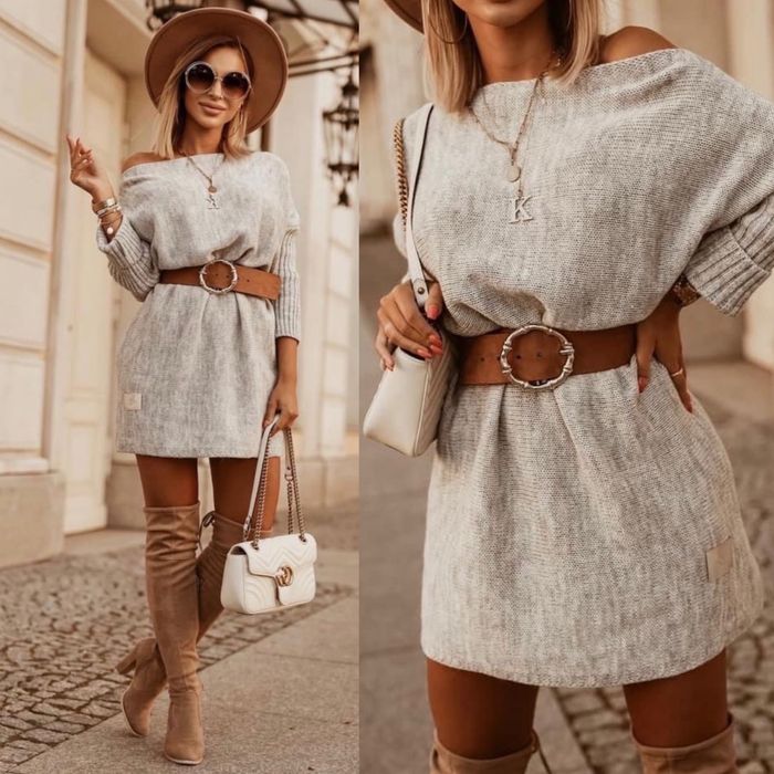 Sweter sukienka tunika dzianinowa różne kolory M L XL XXL XXXL
