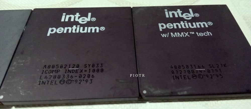 Trzy sprawne procesory Intel Pentium 75,120 i 166MMX