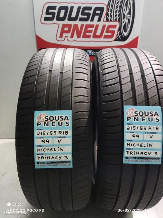 2 pneus semi novos 215-55r18 michelin - oferta dos portes 120 EUROS