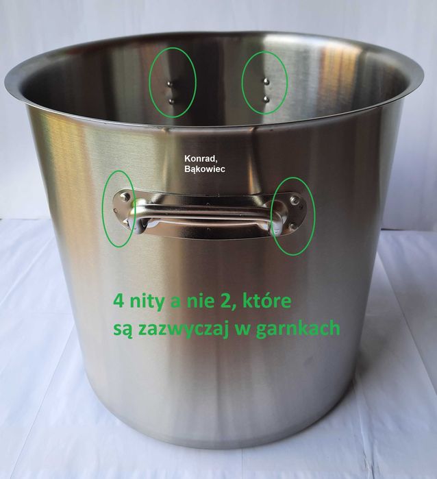 ZILNER Duży Garnek 17L litrów, ze Stali NIERDZEWNEJ na Gaz, Indukcję..