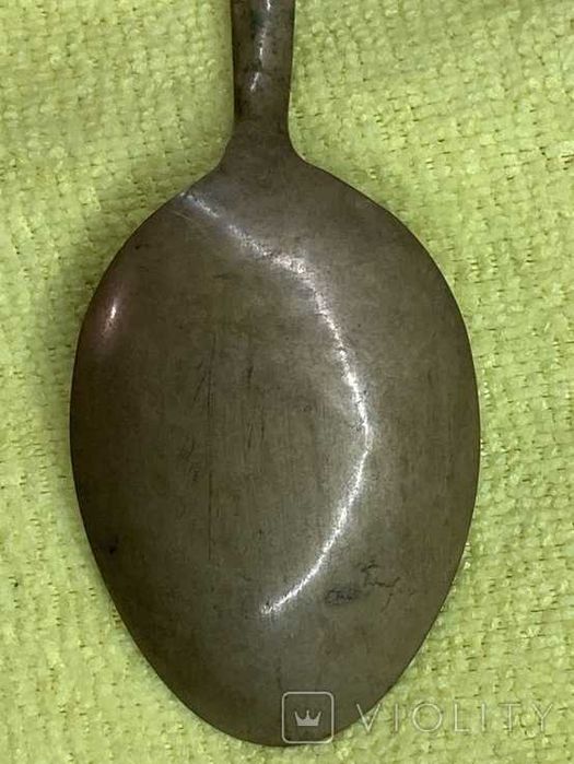 старинная столовая ложка никель-бронза .