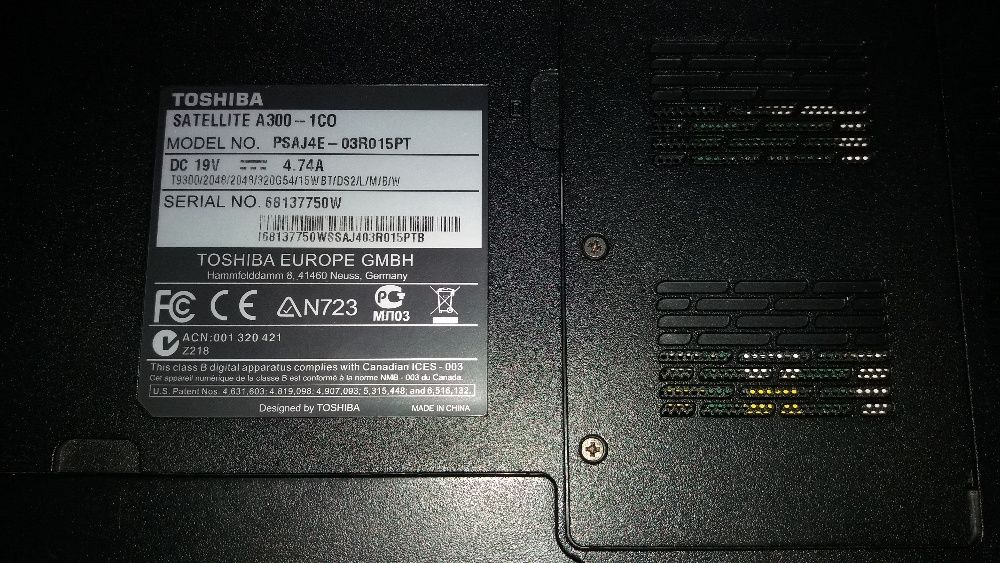 Toshiba A300 para peças