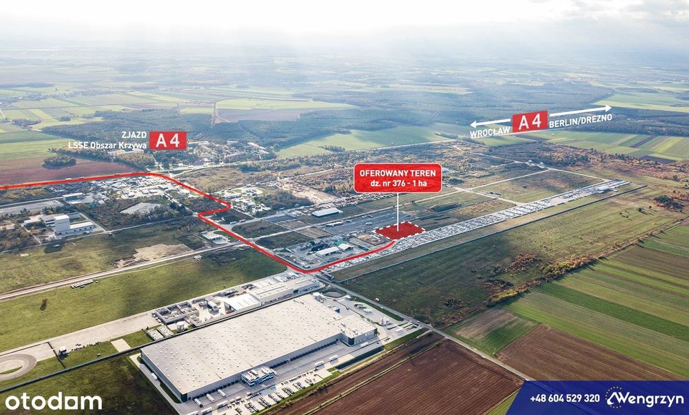 Wynajmę super atrakcyjną działkę 1 ha przy autostradzie A4 !