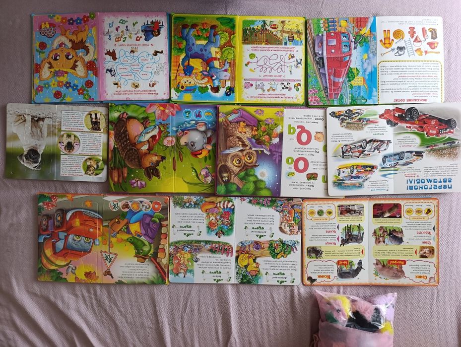 Книги дитячі, казки, тверді сторінки, енциклопедії, пазли