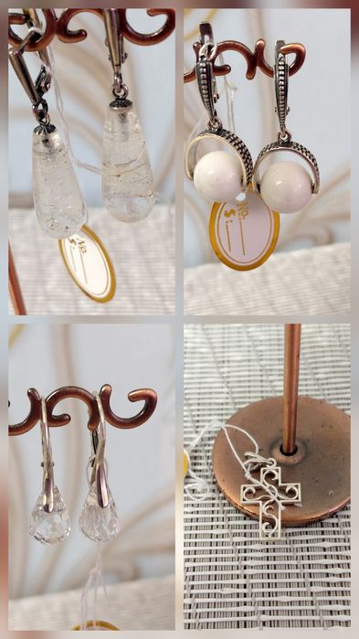 Серебро-серьги с натуральными камнями