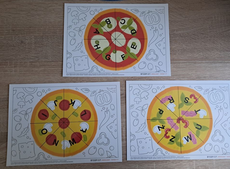 Pomoce dydaktyczne - literkowa pizza