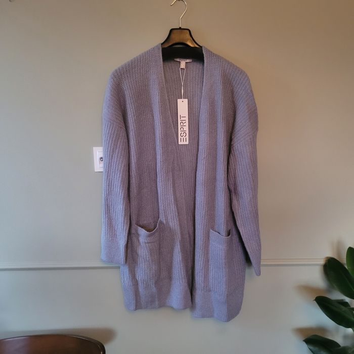 Nowy sweter kardigan z wełna i alpaką Esprit