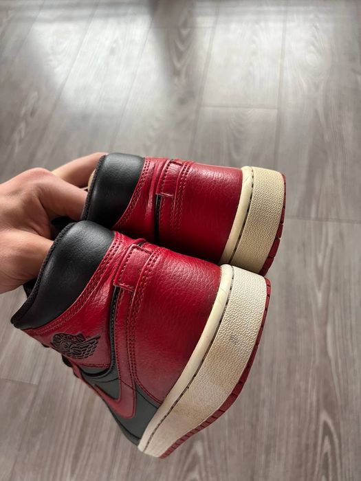 Sneakersy, Buty Nike Air Jordan 1 Mid Skórzane Streetwear Black Red