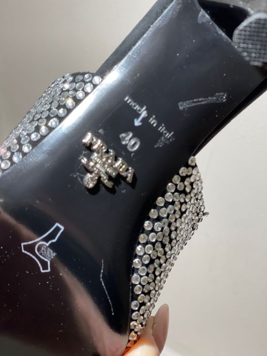 Prada Swarovski cristal mules klapki PRADA kryształki r.40