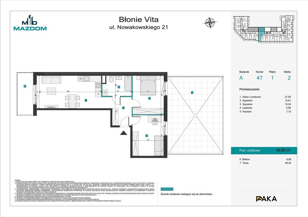 3-pokojowe mieszkanie 60 m² + taras Bezpośrednio - Widok 2