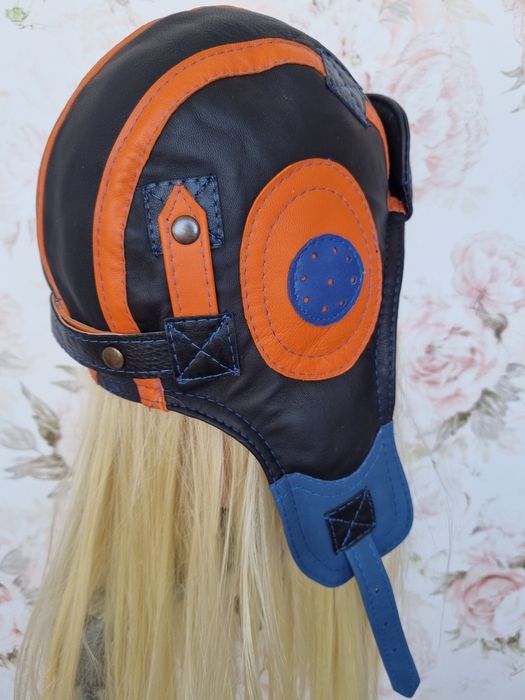Skórzana czapka pilotka