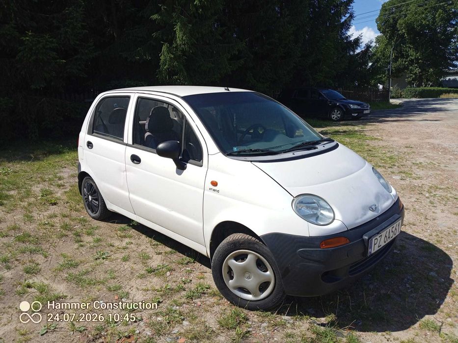 Daewoo Matiz, 92tyś. km, biały, pięciodrzwiowy sprawny 2001