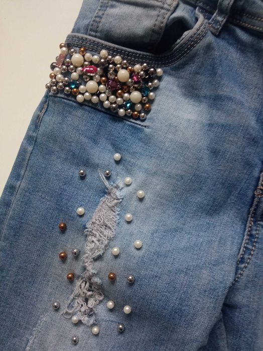 Lexxury damskie spodnie jeans z koralikami r 36 pas 72-76cm