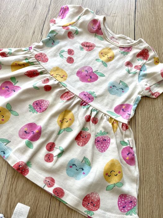 Paka komplet ubranek sukienek dziewczynka niemowlę krótki rękaw letnia