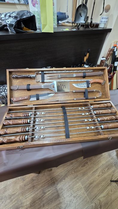 Подарунковий кейс із шампурами BBQ 3в1 (Набір №1)