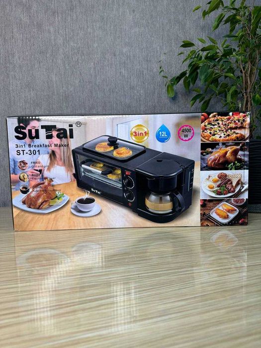 Электропечь с кофеваркой и сковородой 4500 Вт Su Tai ST-301