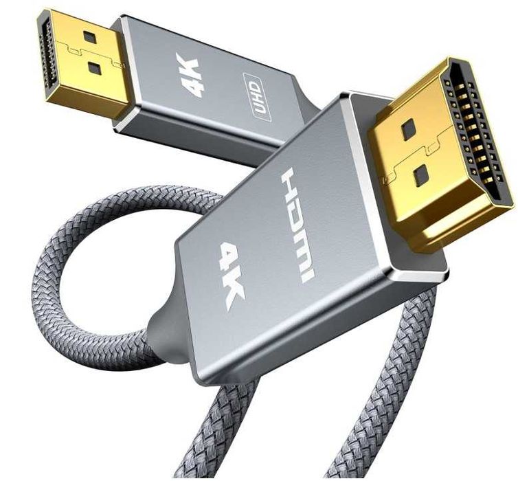 Kabel DisplayPort na Hdmi 1.8m 4K w oplocie Snowkids