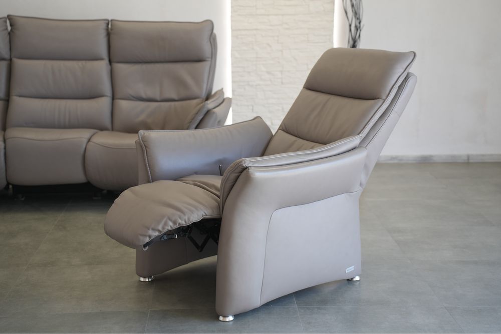 Skórzany komplet wypoczynkowy 3+1 Wohnwert (relaksy)