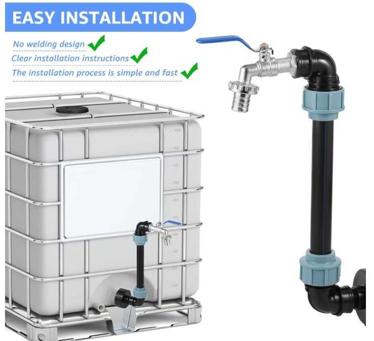 Wysoki kran do beczki mauzera 3/4" IBC