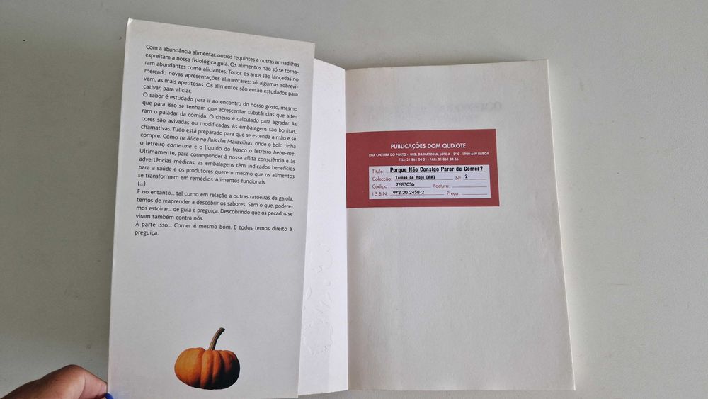 Livro Porque não consigo parar de comer de Profª Isabel do Carmo