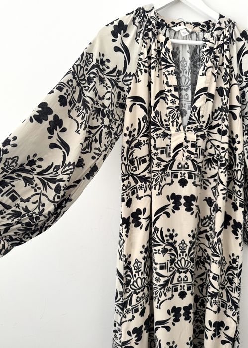 H&M sukienka midi z wiskozy Boho