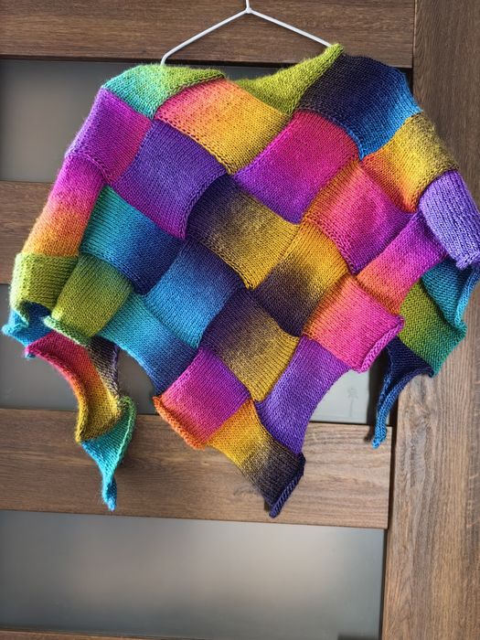 Chusta na drutach entrelak, nie na szydełku