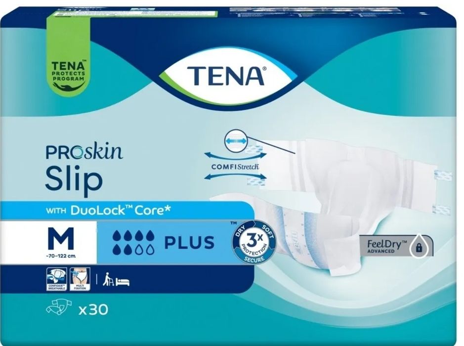 Pieluchy TENA M 3x30 szt chłonność plus
