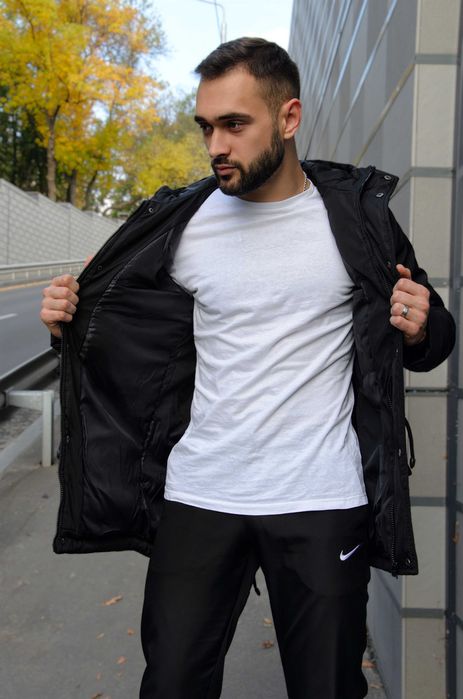 Куртка парка чоловіча зимова тепла Nike чорна