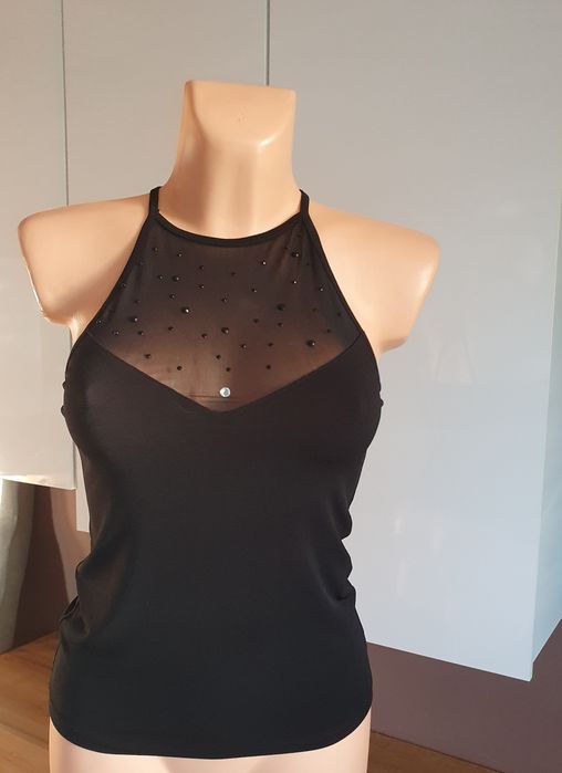 Elegancka bluzeczka,siateczka,koraliki,S-M