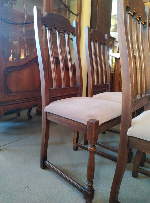 Stylowe krzesła dębowe komplet 6 sztuk