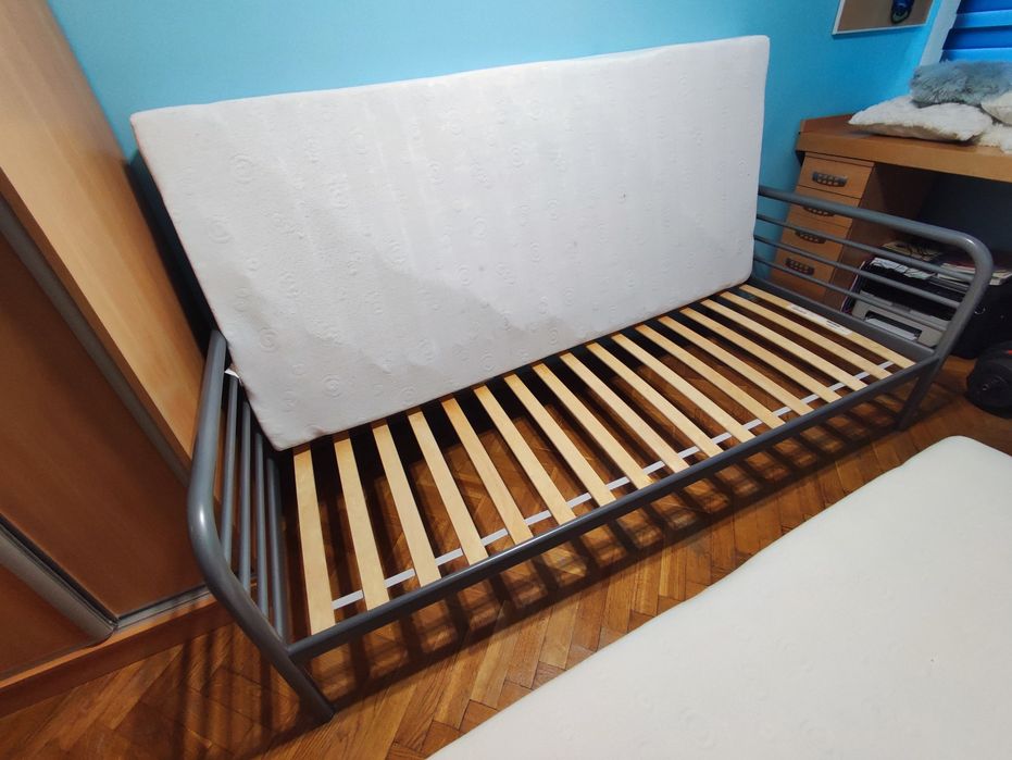 Łóżko podwójne wysuwane 90x200 metalowe