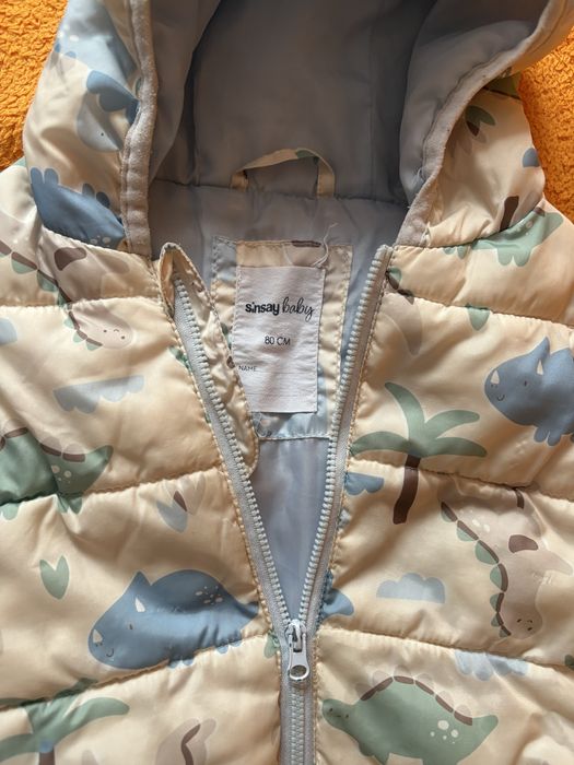 Жилетка утепленная с капюшоном, рост 80 см