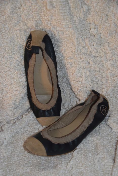 Chanel baleriny balerinki skórzane 37,5 G26642
