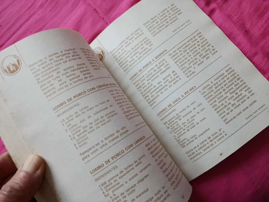 Livro de RECEITAS antigo, cerveja Sagres  (1975)