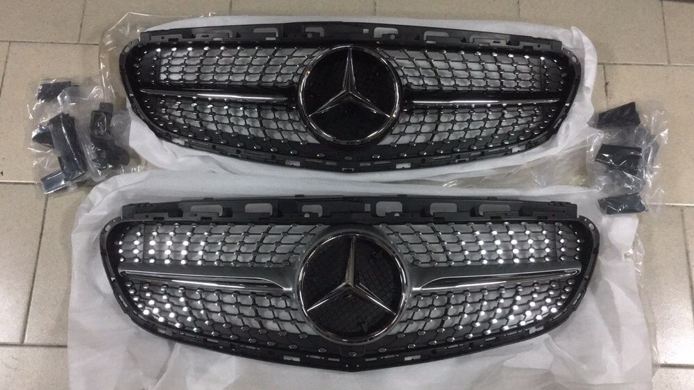 Решетка радиатора Diamond Mercedes W205 W212 W213 W447 CLA GLC GLE GLK