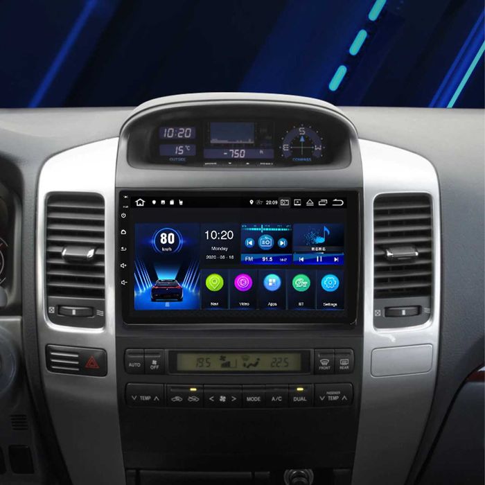 Штатная магнитола 9" Land Cruiser Prado 100, 120, 150, 200 IPS экран