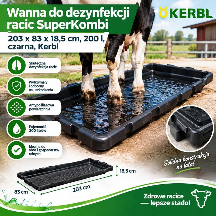 Wanna do dezynfekcji, kąpieli racic Super Kombi 200 l, KERBL