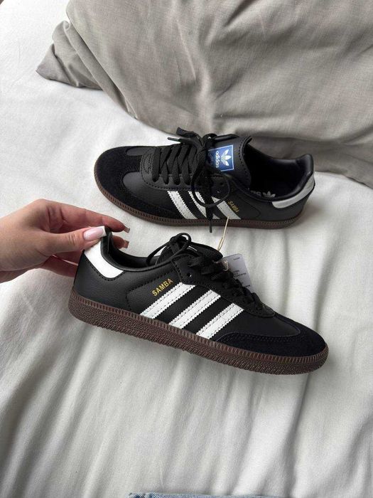 Жіночі кросівки Adidas Samba OG Black/White (36-41, 44) Адідас самба чорні білі