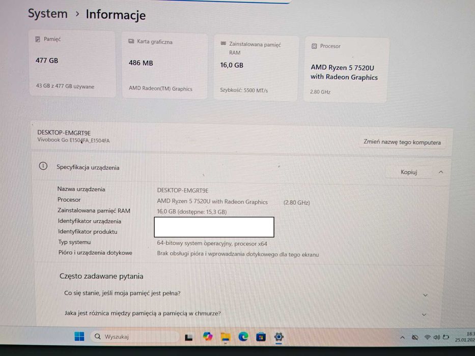 Laptop Asus VivoBook Go 15 E1504F