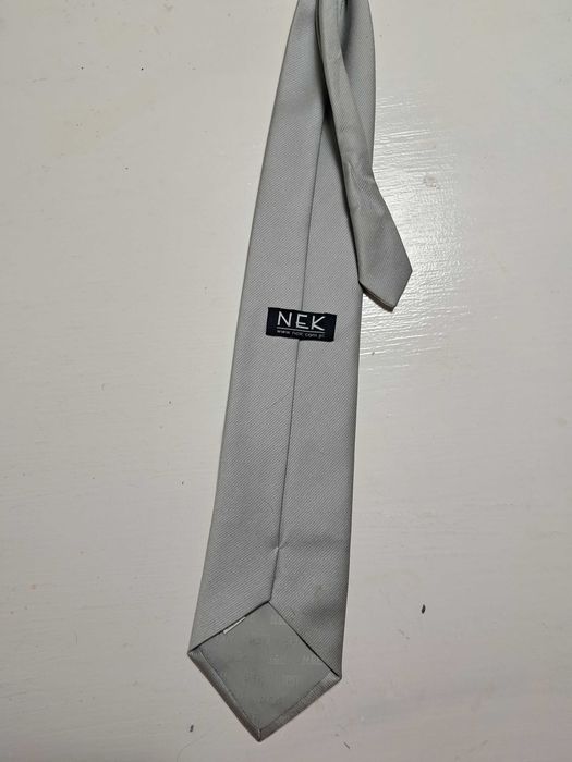 Krawat NEK Szary Srebrny Moda