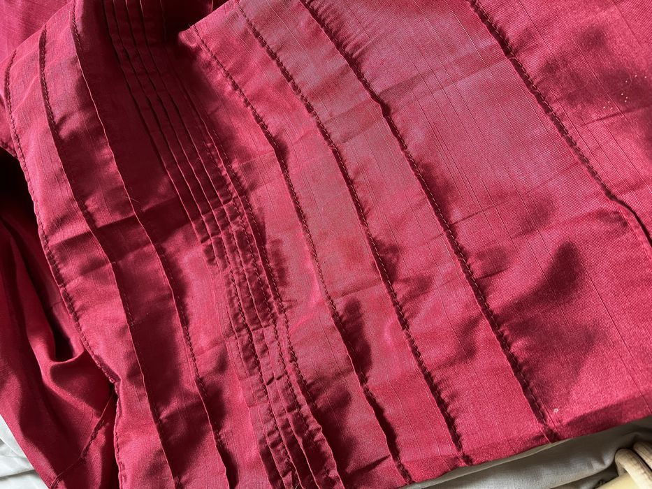 Подвійні бордові штори 4 штуки 2 комплекти