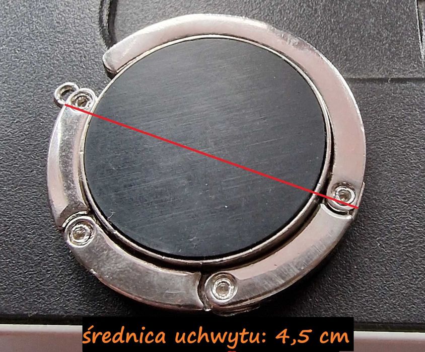 Składany uchwyt haczyk wieszak podblatowy na torebkę, matowy