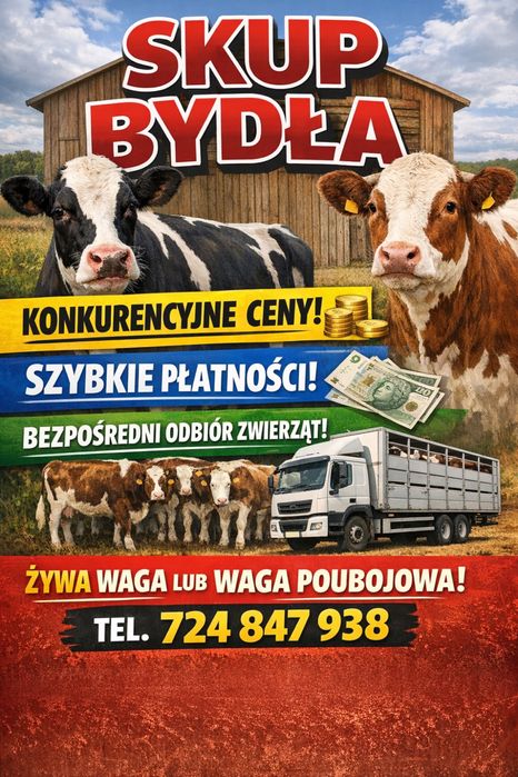 Skup Bydła Krowy Byki Jałówki Cielęta Odsadki