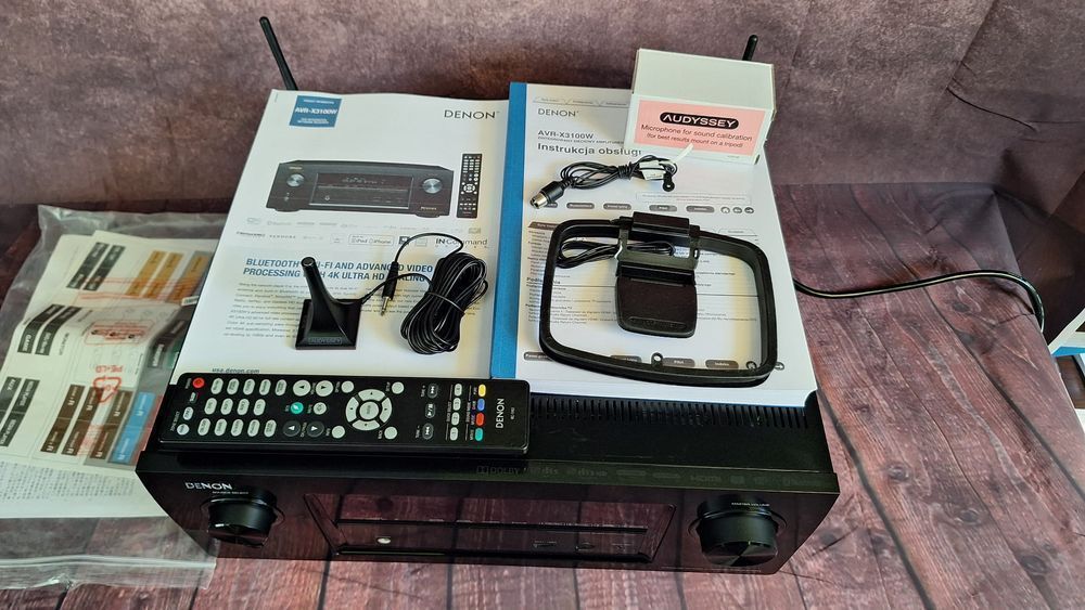 Mocny Denon z Wifi Bluetooth AVR-X3100, 180W  4K60P Spotify