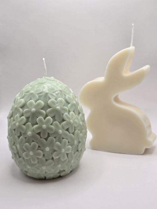Zestaw świec dekoracyjnych – zajączek + duża pisanka | 23 zł