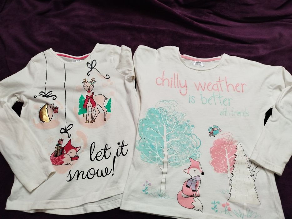 Bluzki na długi rękaw zestaw 2szt (szczupłe)