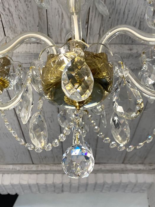 Люстра вінтажна Чехословакія, кришталева лампа