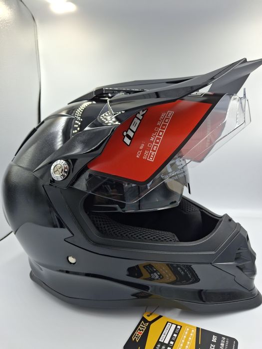 Шлем кроссовый чёрный мат мото шлем