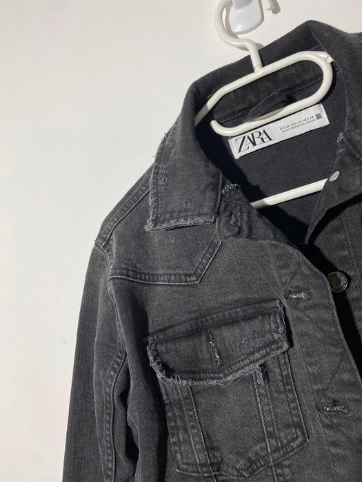 jak Nowa katana szara Zara grafit XS 34 elastyczna kurtka jeans basic